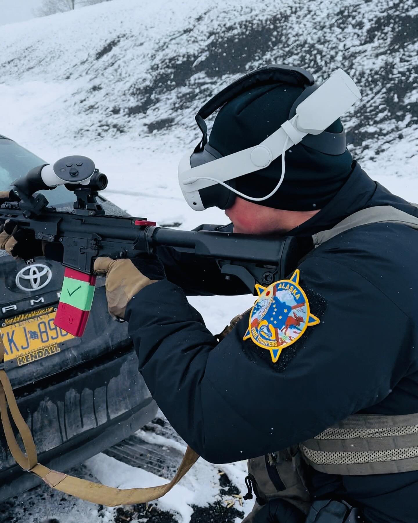 Alaska State Troopers training with VR equipment