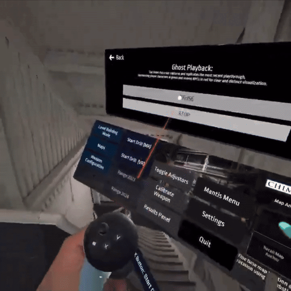 Ghost Recorder menu and playback interface